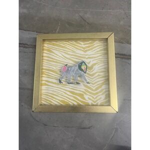 Opalhouse Baboon Framed Wall Art Gold Shadowbox Zebra Print 7.5x7.5 074-01-4107